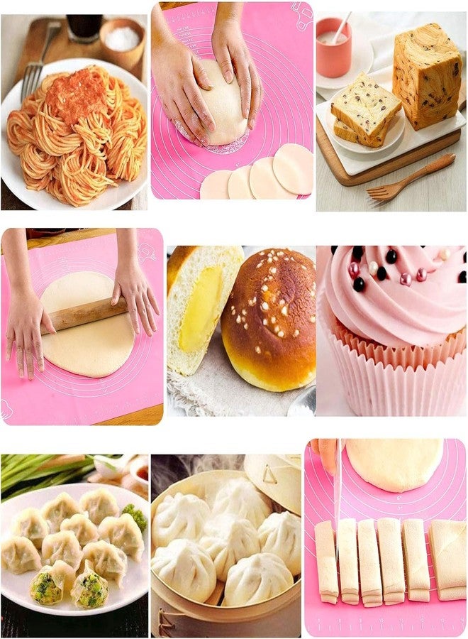 Redclip Non-Slip Silicone Pastry with Measurements Reusable BPA Free Baking 50 * 40 CM for Counter, Dough Rolling, Oven Liner,Fondant/Pie Crust Mat (Baking MAT Pink) - Image 4