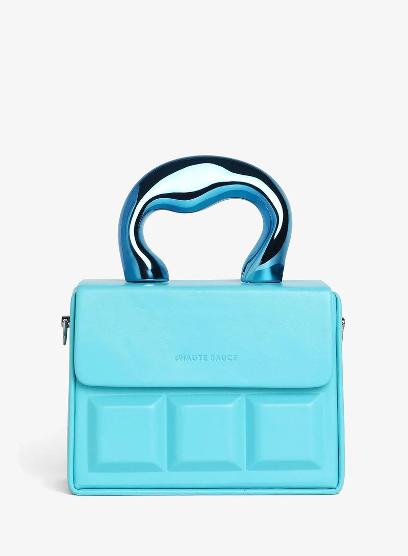 Haute Sauce  Haute Sauce Women's The Caldera Quilt Hand Bag For Casual Wear | Sky Blue Colour | One-Size| Magnetic Closure | Vegan Leather Material | Detachable Sling | Handbag For Woman & Girls for Women | Best Price UAE