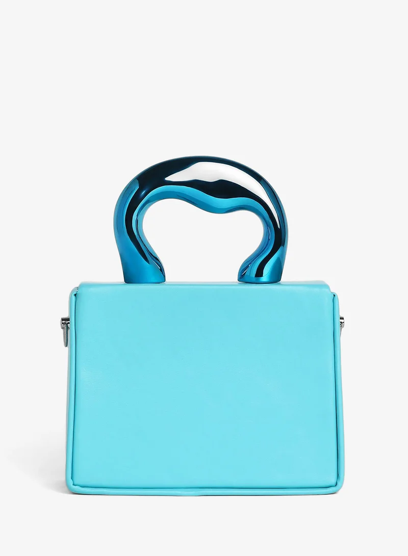 Haute Sauce  Haute Sauce Women's The Caldera Quilt Hand Bag For Casual Wear | Sky Blue Colour | One-Size| Magnetic Closure | Vegan Leather Material | Detachable Sling | Handbag For Woman & Girls for Women | Best Price UAE