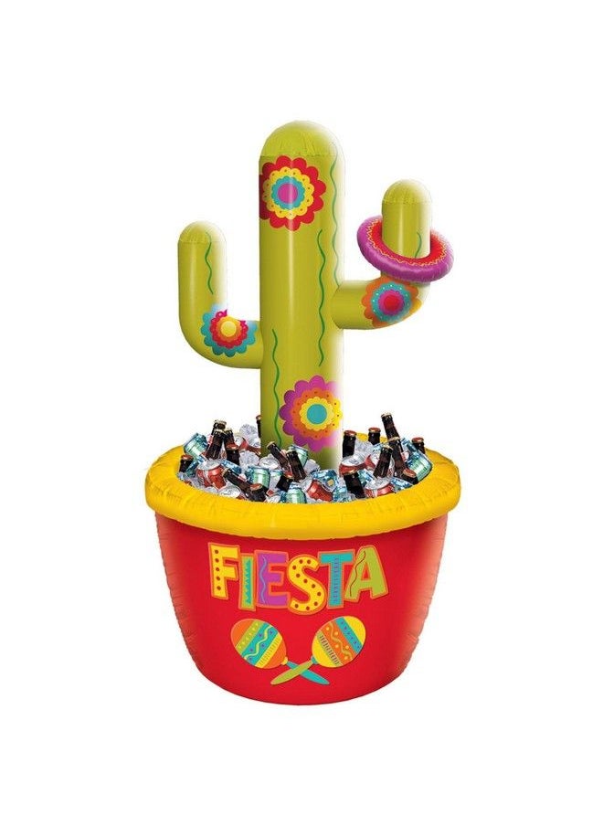 Amscan Cinco De Mayo Inflatable Cactus Cooler And Ring Toss Game Multicolor 1 Pack  - Image 2