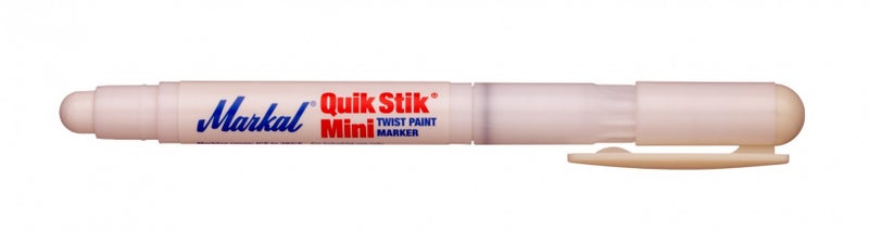 Markal 61126- Quik Stik All Purpose Mini, Solid Paint Marker, Perfect for Wood, Metal, Tire marking & Construction, Marks on Any Surface-Wet, Smooth, Rough, or Hot, White Color (12 Pk) - Image 1