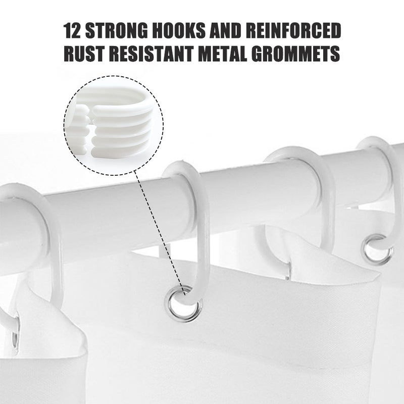 Shower Curtain Christmas Decoration Bath Curtains Waterproof Polyester Fabric Bathroom Curtains for Bathtub Showers 12 Metal Grommets and Hooks - Image 4