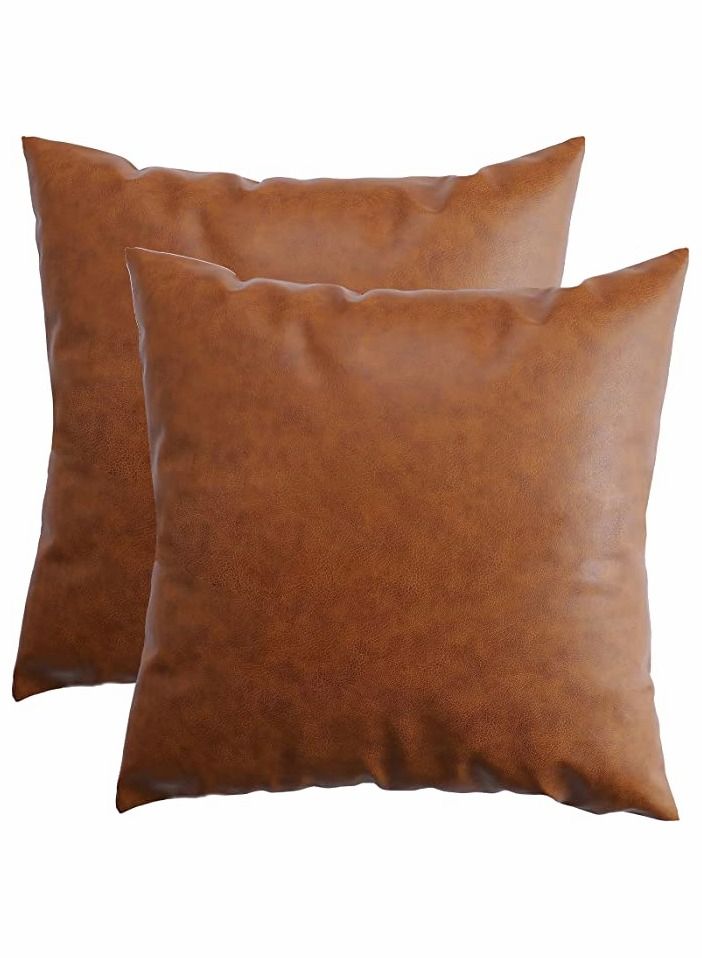 MIXDE 18x18 inch 2 PCS Leather Sofa Pillowcase - Image 1