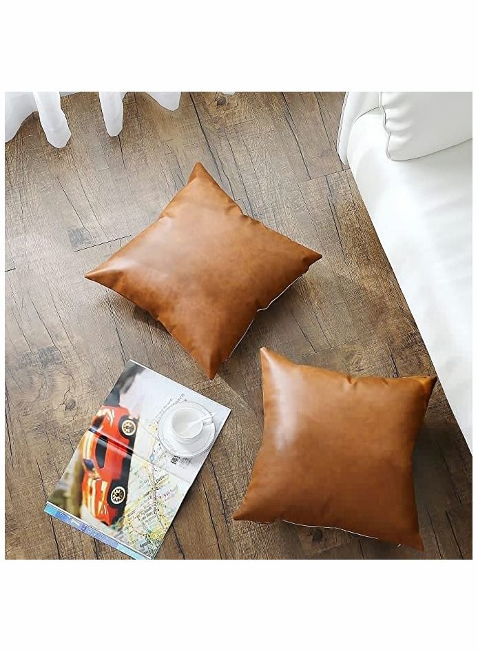 MIXDE 18x18 inch 2 PCS Leather Sofa Pillowcase - Image 2