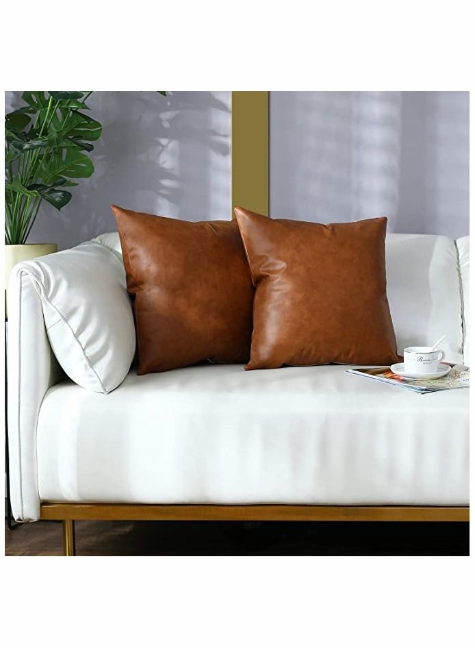 MIXDE 18x18 inch 2 PCS Leather Sofa Pillowcase - Image 3