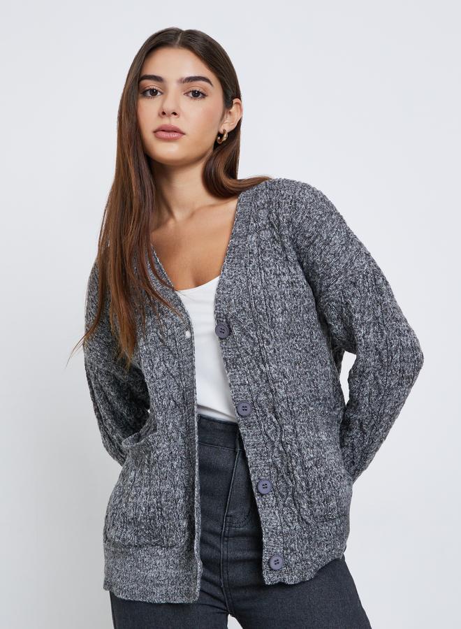ستايلي كارديجان واسع بتفاصيل محبوكة - Image 4