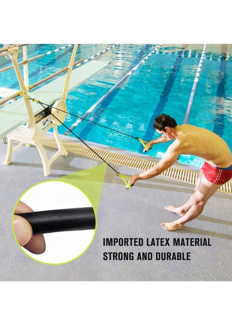 كاست ويف شريط مقاومة للسباحة مع مجاديف يدوية، حبل مطاط، أشرطة لياقة بدنية للسباحة، تمارين قوة الذراع، مجموعة تمارين مقاومة السباحة الحرة الاحترافية المتقدمة (60 رطلاً) - Image 4