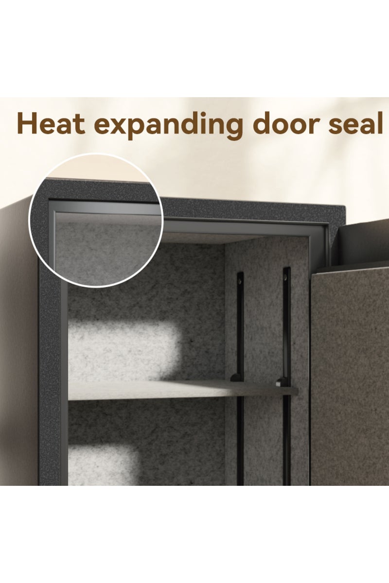 Deli 1-Hour Fireproof Safe Box, Digital Lock 50kg (60x45x40cm) ET601 Dark Grey - Image 3