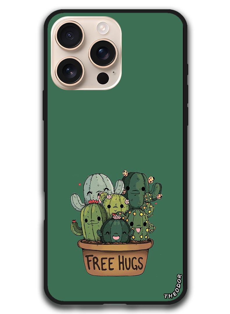 Theodor Protective Case Anti Scratch Shock Proof Bumper Cover For iPhone 16 Pro Max (6.9)-inch Free Hugs - Image 1