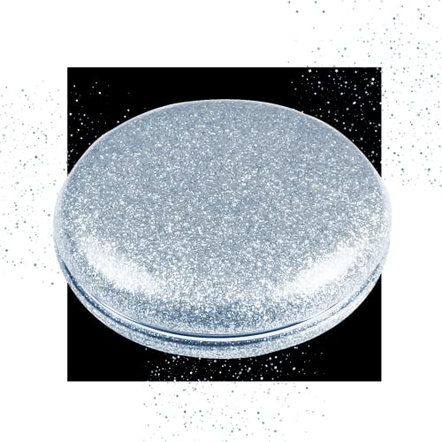 Scarlet Line Professional Small Double Sided Handy Foldable Purse Travel Mirror for Women Round Magnifying Compact Hand Mirror for Girls Makeup_Silver - Image 1