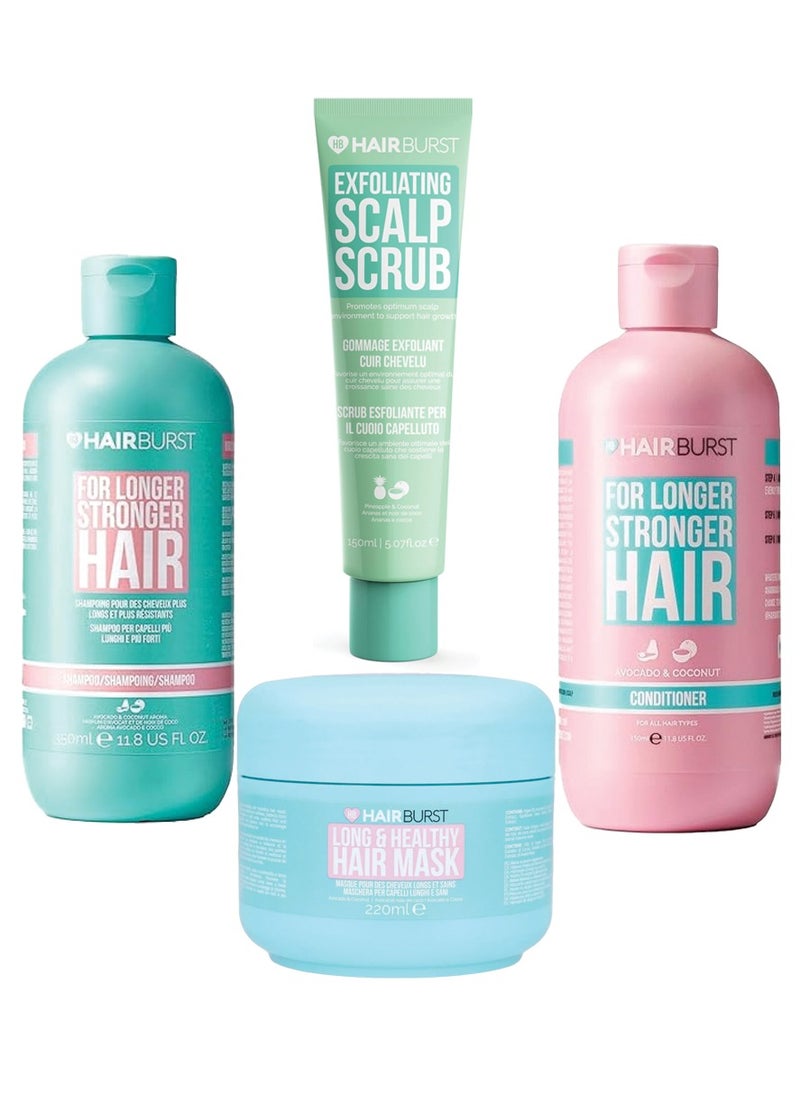 HAIR BURST Hair Care Set  Shampoo, Conditioner, Mask and Scalp Scrub 