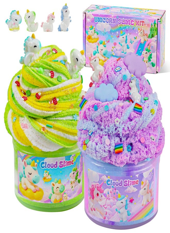Joytry Unicorn Cloud Slime2 Kit 2 Pack - 14oz Soft & Non Sticky Slime Making Kit with Glitter, Dreamy Charms & Slime Add-ins, ASMR Sensory Toys, Perfect Unicorn Gifts for Girls & Boys Ages 4-12 - Image 1
