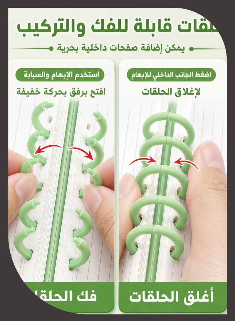 زازا دفتر ملاحظات A7 طقم 4 قطع، دفتر سلك صغير بحلقات قابلة للفك 80 ورقة للتدوين والملاحظات، دفتر جيب محمول للطلاب والمكتب (10.5×7.5 سم) - Image 4