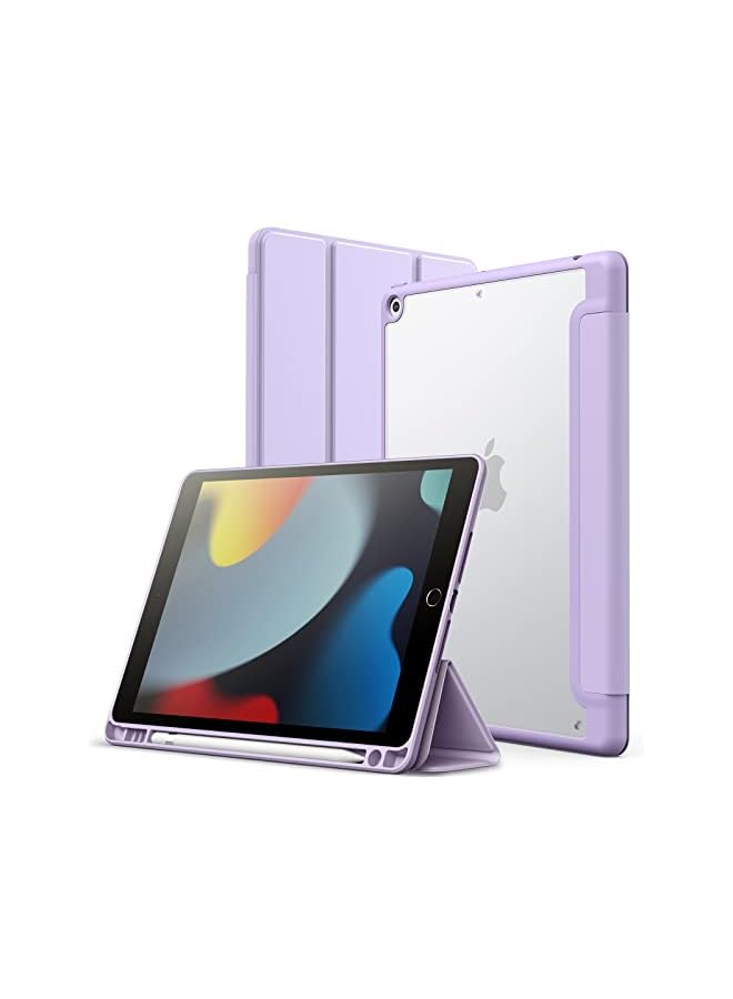 Jetech Matte Case For Ipad 9/8/7 (10.2-Inch, 2021/2020/2019 Model, 9Th/8Th/7Th Generation) With Pencil Holder, Frosted Translucent Back Slim Stand Protective Tablet Cover (Light Purple) - Image 2