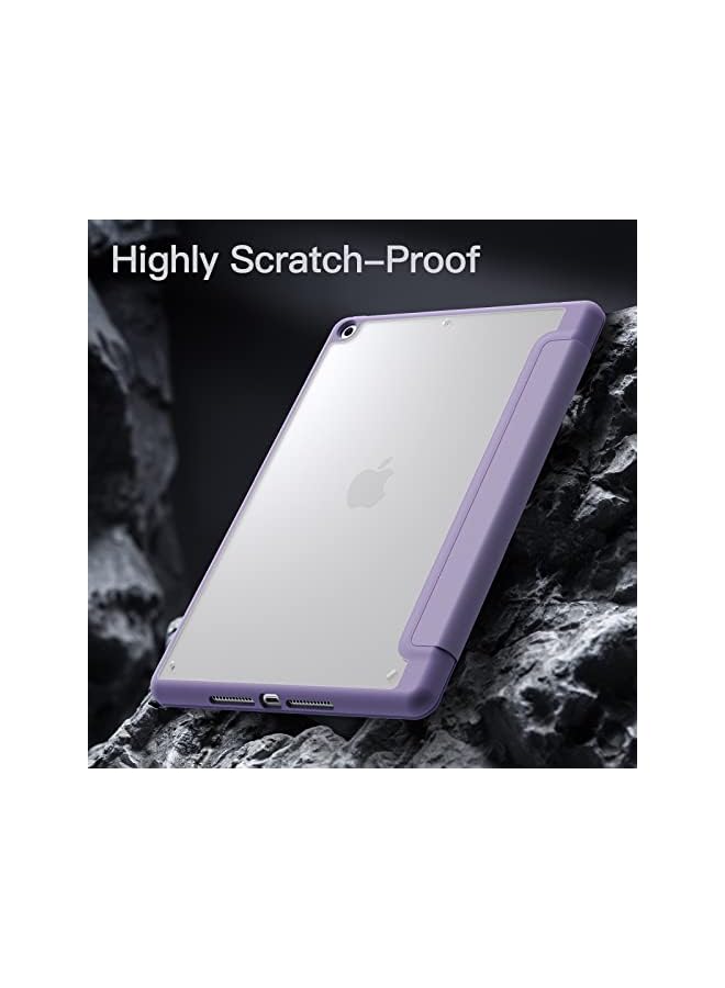 Jetech Matte Case For Ipad 9/8/7 (10.2-Inch, 2021/2020/2019 Model, 9Th/8Th/7Th Generation) With Pencil Holder, Frosted Translucent Back Slim Stand Protective Tablet Cover (Light Purple) - Image 4