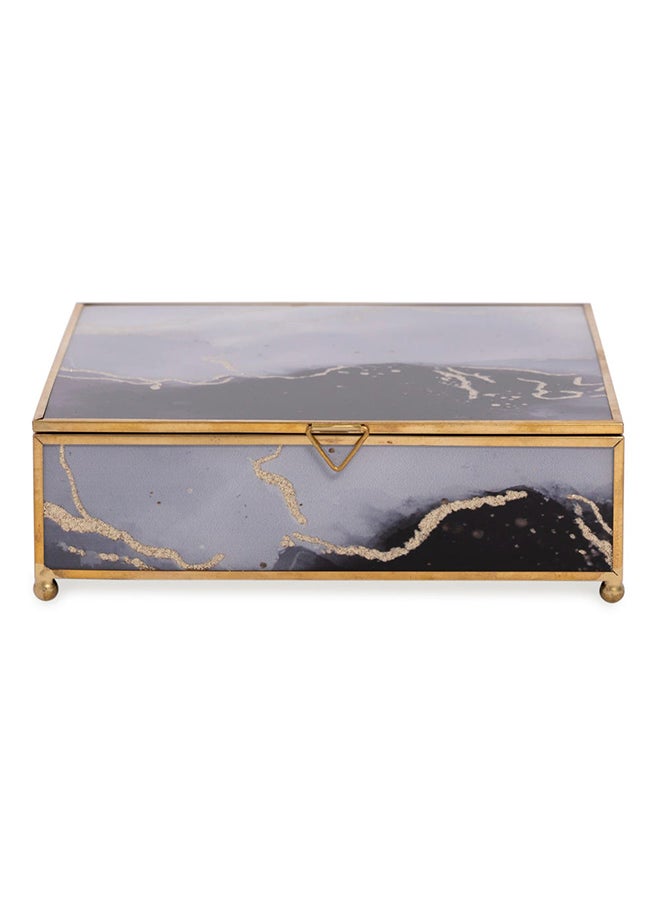 homes r us - Ira Jewellery Box, Black & Grey - 18x18 cm - Image 1