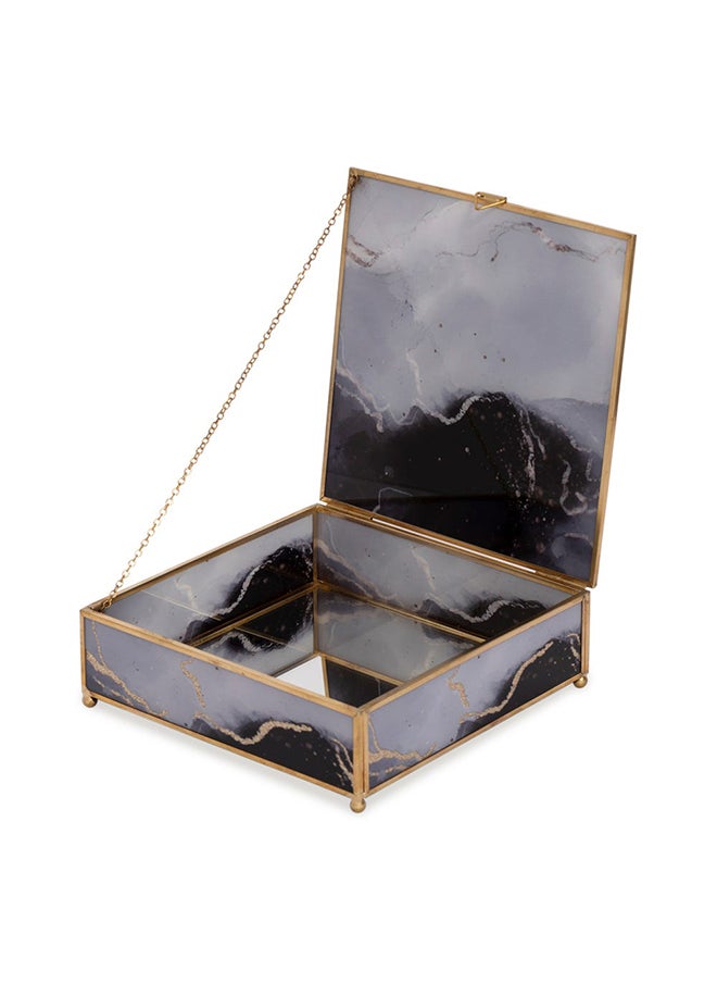 homes r us - Ira Jewellery Box, Black & Grey - 18x18 cm - Image 1