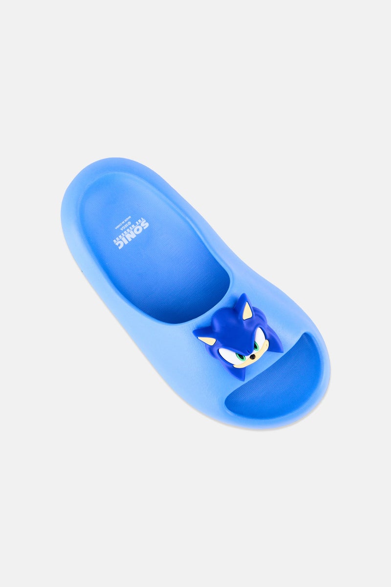 SONIC Kids Boy Sonic Slip On Slides, Blue - Image 3