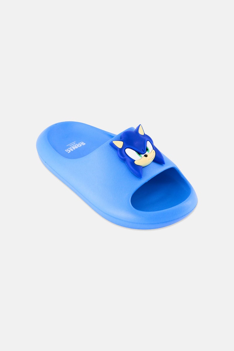 SONIC Kids Boy Sonic Slip On Slides, Blue - Image 1