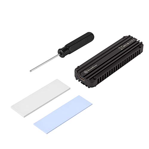 Silverstone MS12, 20Gbps SuperSpeed+ USB 3.2 Gen 2x2 Type-C to NVMe M.2 SSD Enclosure, Aluminum, Black, SST-MS12 - Image 3