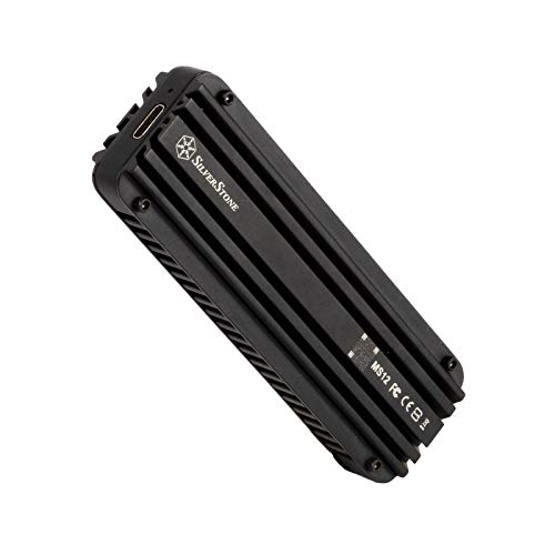 Silverstone MS12, 20Gbps SuperSpeed+ USB 3.2 Gen 2x2 Type-C to NVMe M.2 SSD Enclosure, Aluminum, Black, SST-MS12 - Image 2