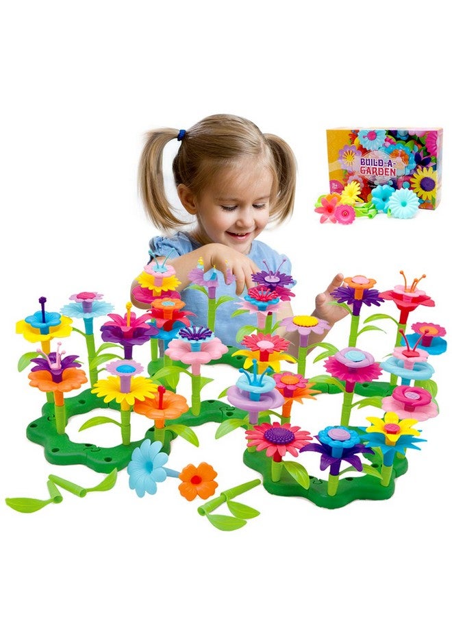 Byserten Gifts for 3-6 Year Old Girls Flower Garden Building Set 98 PCS Arts and Crafts for Girls 11 Colors Birthday Gifts Christmas - Image 1
