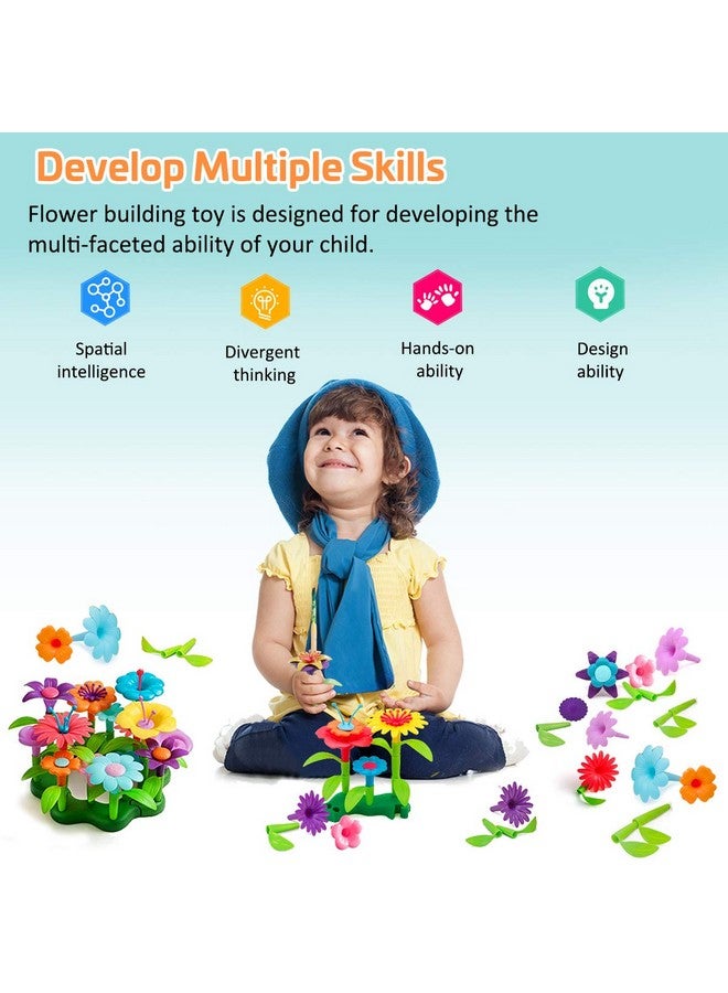 Byserten Gifts for 3-6 Year Old Girls Flower Garden Building Set 98 PCS Arts and Crafts for Girls 11 Colors Birthday Gifts Christmas - Image 2