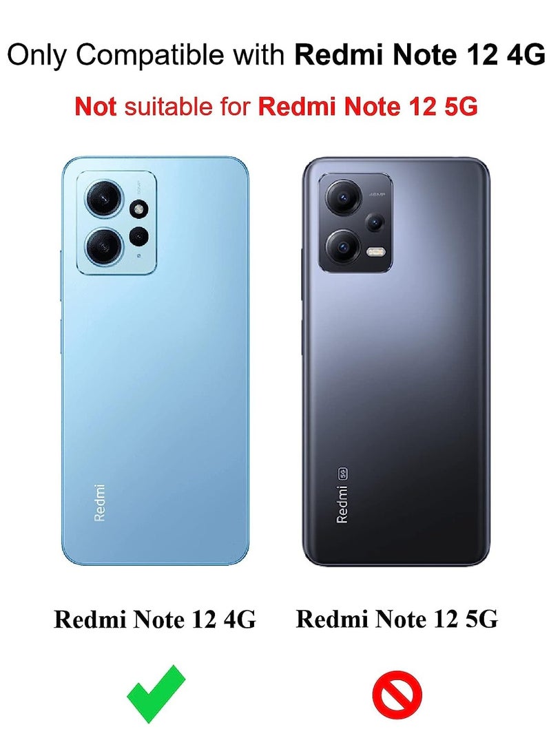 BORTONY Redmi Note 12 4G Case Cover Liquid Gel Rubber Silicone with Soft Microfiber Lining Cushion Slim Shockproof Protective Cover for Xiaomi Redmi Note 12 4G - Image 2