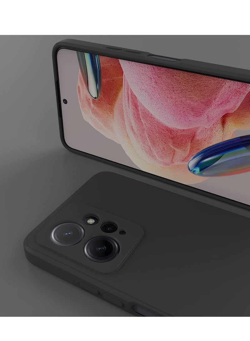 BORTONY Redmi Note 12 4G Case Cover Liquid Gel Rubber Silicone with Soft Microfiber Lining Cushion Slim Shockproof Protective Cover for Xiaomi Redmi Note 12 4G - Image 3