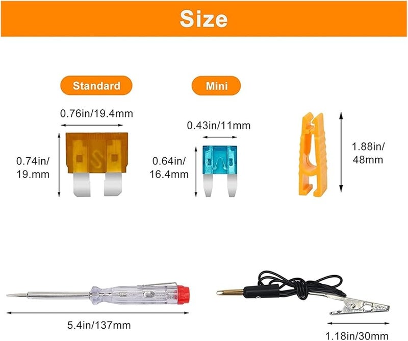 180 قطعة مجموعة متنوعة من الصمامات الآلية من نوع الشفرة الألومنيوم مع جهاز اختبار وساحب - Image 4