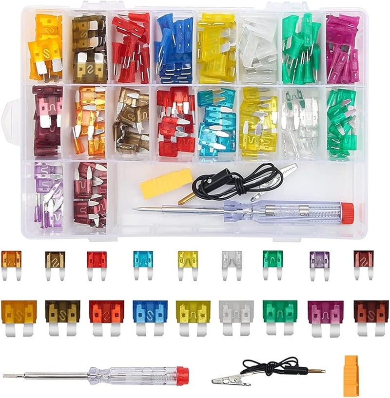 180 قطعة مجموعة متنوعة من الصمامات الآلية من نوع الشفرة الألومنيوم مع جهاز اختبار وساحب - Image 1