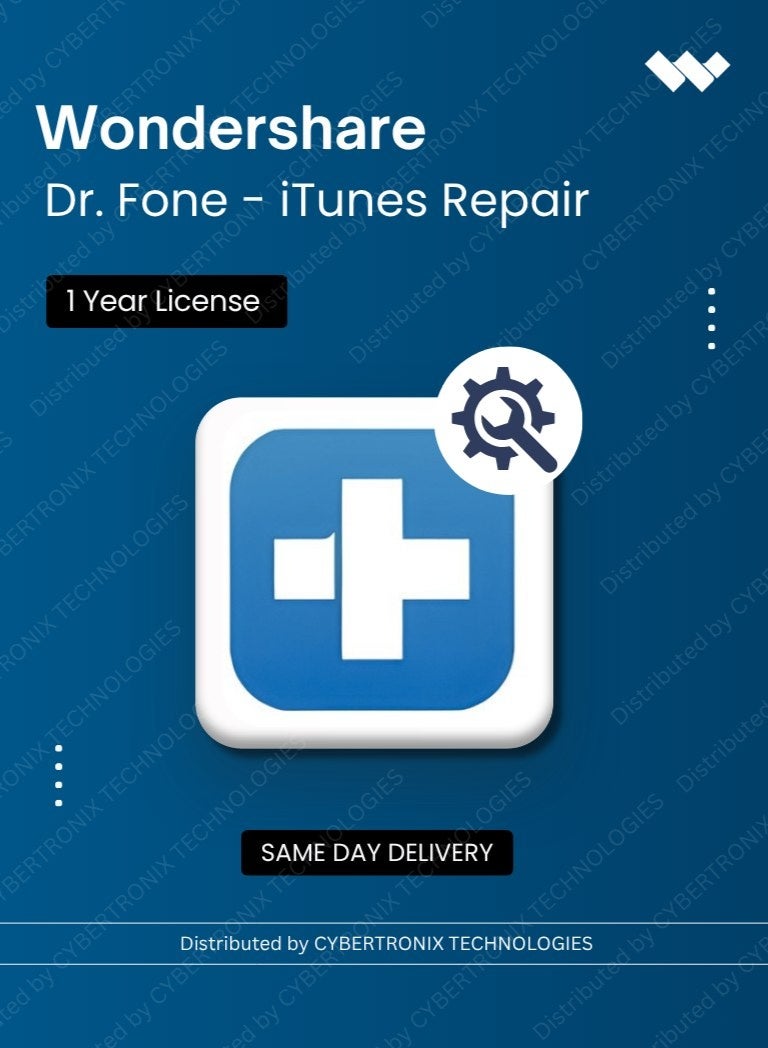 Wondershare Dr.Fone - إصلاح iTunes | 1 سنة | ترخيص رقمي | توصيل في نفس اليوم