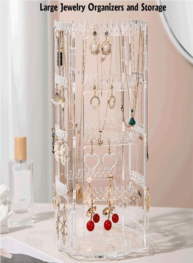 MANVI Acrylic Earring Holder Organizer, Jewellery Storage Display Tower Rack, Earring Stand Display Organizer for Home, Storage Necklaces Rings Earrings, Women Girls Using - Image 2