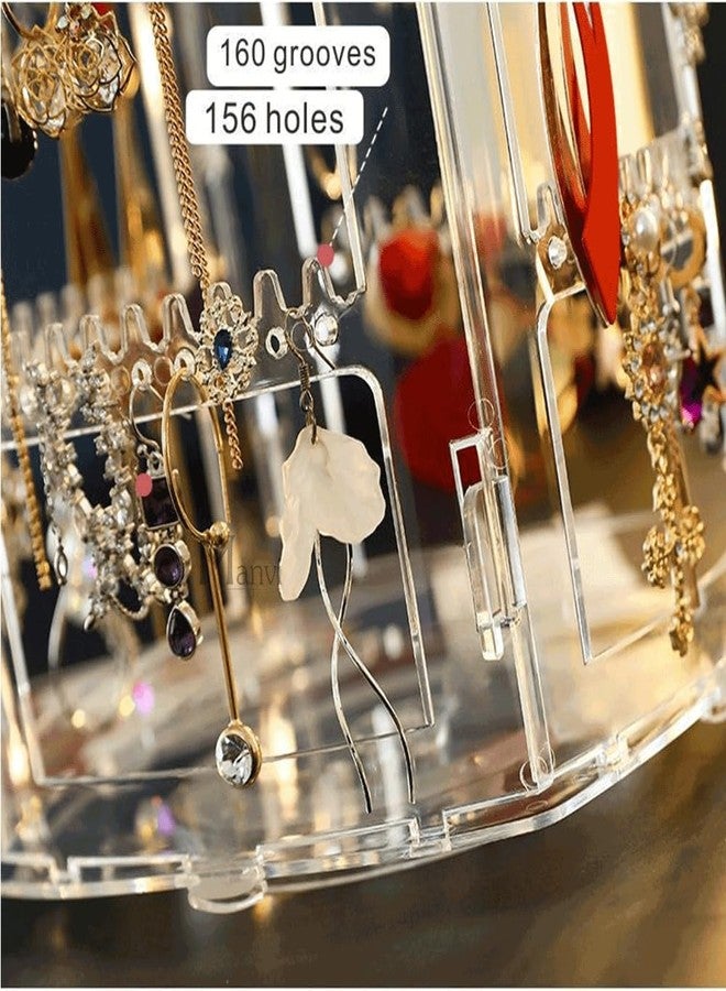 MANVI Acrylic Earring Holder Organizer, Jewellery Storage Display Tower Rack, Earring Stand Display Organizer for Home, Storage Necklaces Rings Earrings, Women Girls Using - Image 4