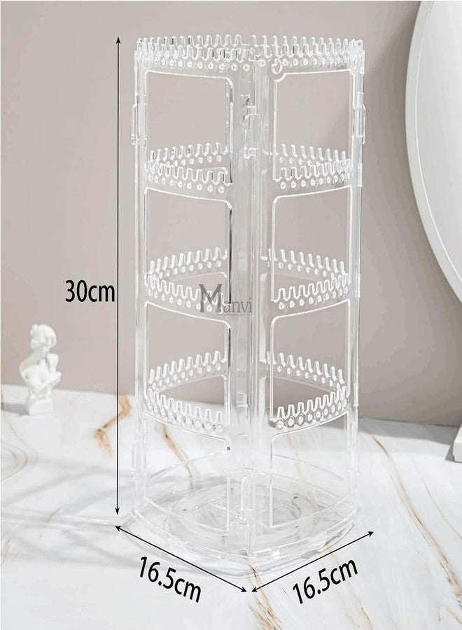 MANVI Acrylic Earring Holder Organizer, Jewellery Storage Display Tower Rack, Earring Stand Display Organizer for Home, Storage Necklaces Rings Earrings, Women Girls Using - Image 3
