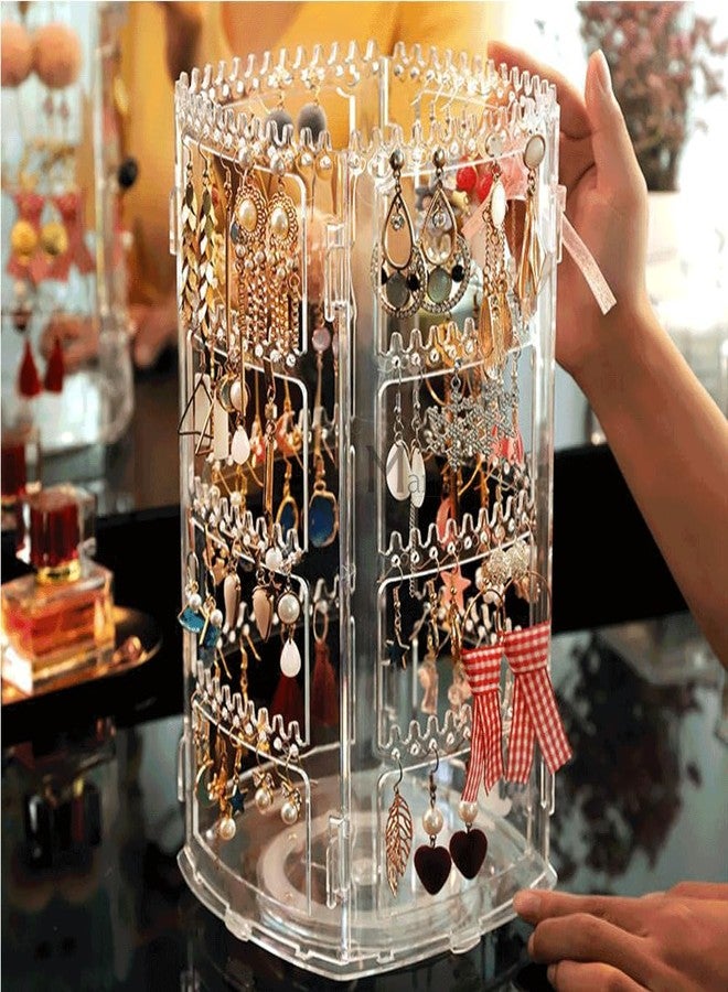 MANVI Acrylic Earring Holder Organizer, Jewellery Storage Display Tower Rack, Earring Stand Display Organizer for Home, Storage Necklaces Rings Earrings, Women Girls Using - Image 1