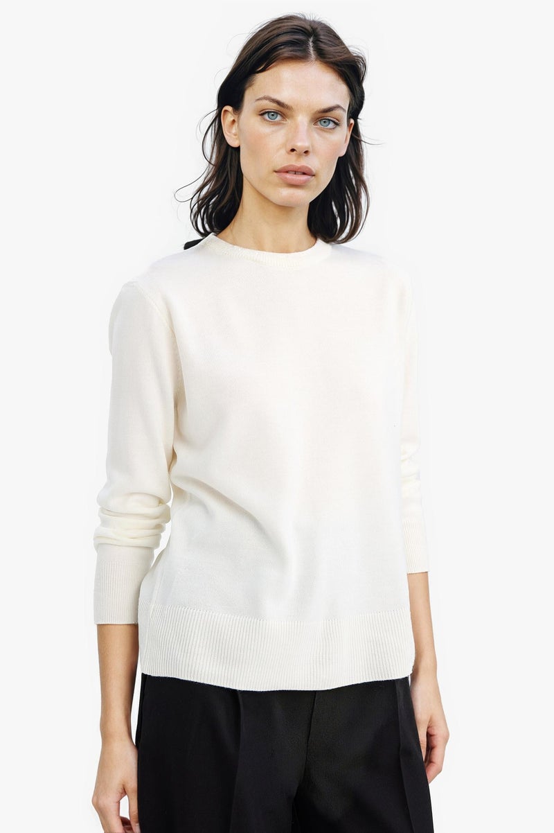 DeFacto Beige Woman Relax Fit Crew Neck Knit Pullover Casual - Image 3