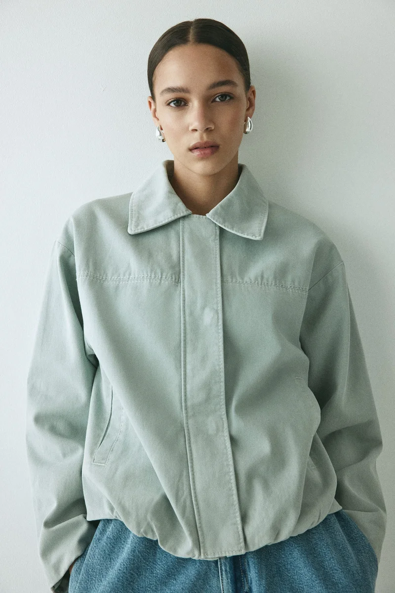 Collared bomber jacket