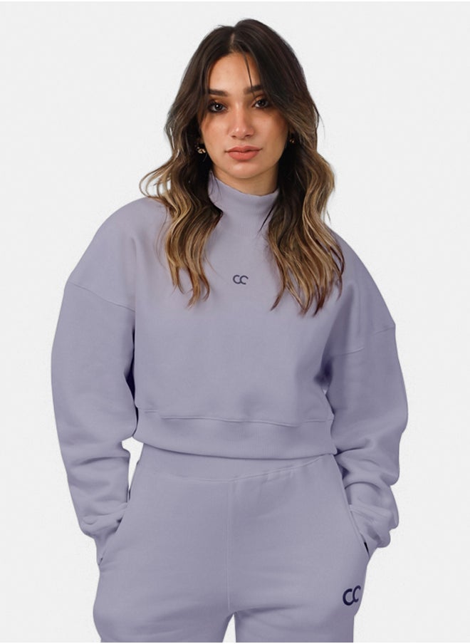 SHECHICK High collar Grey Chic Crop Top  - Image 2