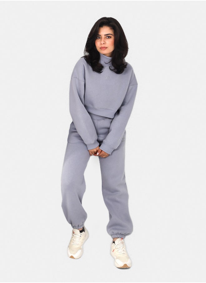 SHECHICK High collar Grey Chic Crop Top  - Image 3
