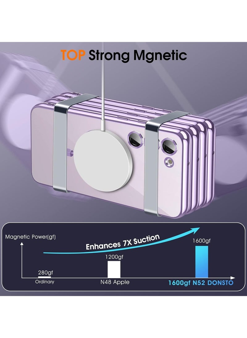GOLDEN MASK GOLDEN MASK Compatible with Samsung Galaxy S24 Magnetic MagSafe Case With Camera Lens (Purple)  - Image 5