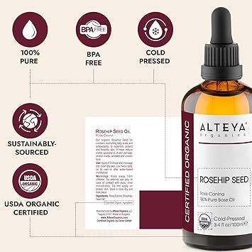 Alteya Organic Rosehip Oil 100ml 100 USDA Certified Organic Pure Natural ColdPressed Rosehip Seed Carrier Oil Moisturizing Nourishing Premium Therapeutic Grade Skin Treatment - Image 4