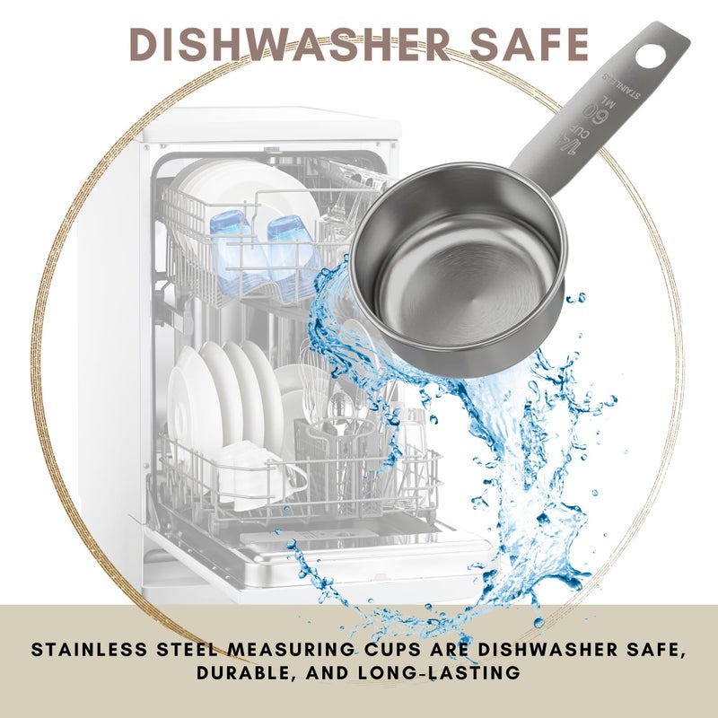 Knupp Co. 1/4 Cup Stainless Steel Measuring Cup | Sturdy Metal 60 ml | 60 cc | 2 oz | Single Cup for Wet and Dry Ingredients | Great for use as 1/4 Cup Dog Food Scoop - 1 PK - Image 4
