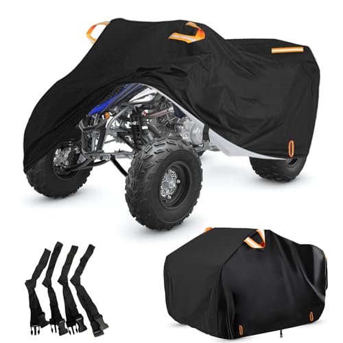 INEZARI ATV Cover Waterproof Outdoor Heavy Duty, 300D Oxford 4 Wheeler Cover for Yamaha Grizzly Raptor 350 700R YFZ 450R Polaris Sportsman 450 500, Quad Cover with Lock Buckles All Weather Protection - Image 1