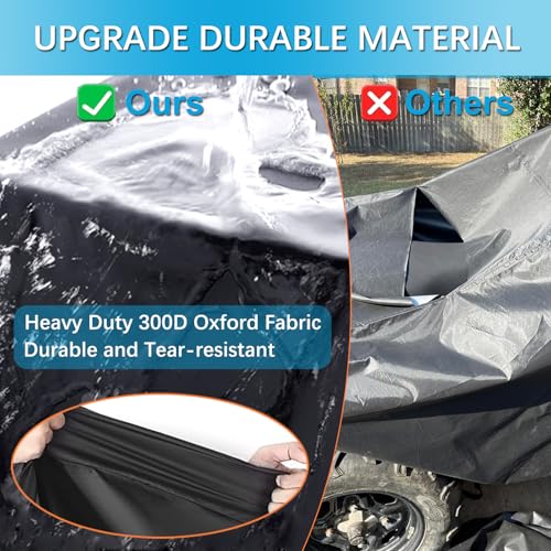 INEZARI ATV Cover Waterproof Outdoor Heavy Duty, 300D Oxford 4 Wheeler Cover for Yamaha Grizzly Raptor 350 700R YFZ 450R Polaris Sportsman 450 500, Quad Cover with Lock Buckles All Weather Protection - Image 4
