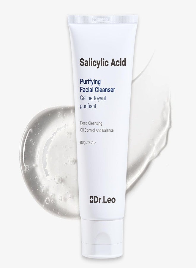 دكتور ليو غسول الوجه الرغوي بحمض الساليسيليك من دكتور ليو، مناسب للبشرة الدهنية والمختلطة والمعرضة لحب الشباب | 8 أحماض أمينية، لطيف وغير مهيج، تنظيف عميق ثلاثي المفعول بجل الكريستال، يتحكم في إفراز الزيوت، يمنع ظهور البثور، 2.7 أونصة - Image 1