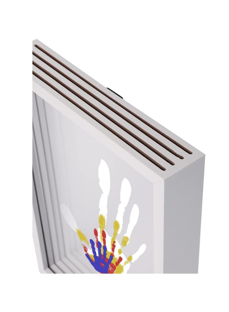 Hihonor Family Handprint Kit, DIY Craft Keepsake Wooden Frame, Endless Gift Set, Non-Toxic Paints, Transparent Sheets (White) - Image 4