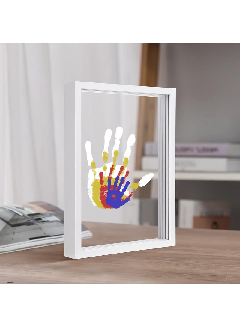 Hihonor Family Handprint Kit, DIY Craft Keepsake Wooden Frame, Endless Gift Set, Non-Toxic Paints, Transparent Sheets (White) - Image 5
