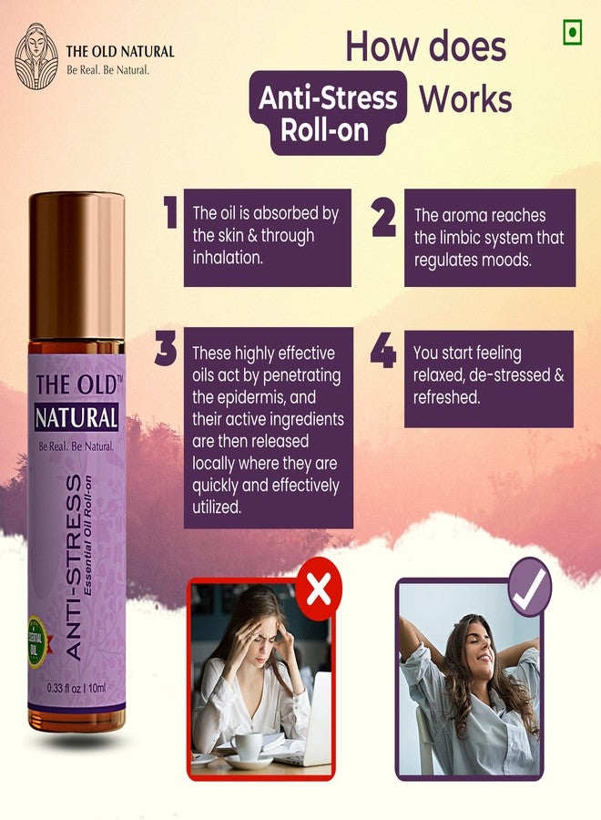 The Old Natural Anti Stress Roll on 10ml for Instant relief from Stress, Anxiety, Tension, An unique blend of essential oils - 10ml - Image 3
