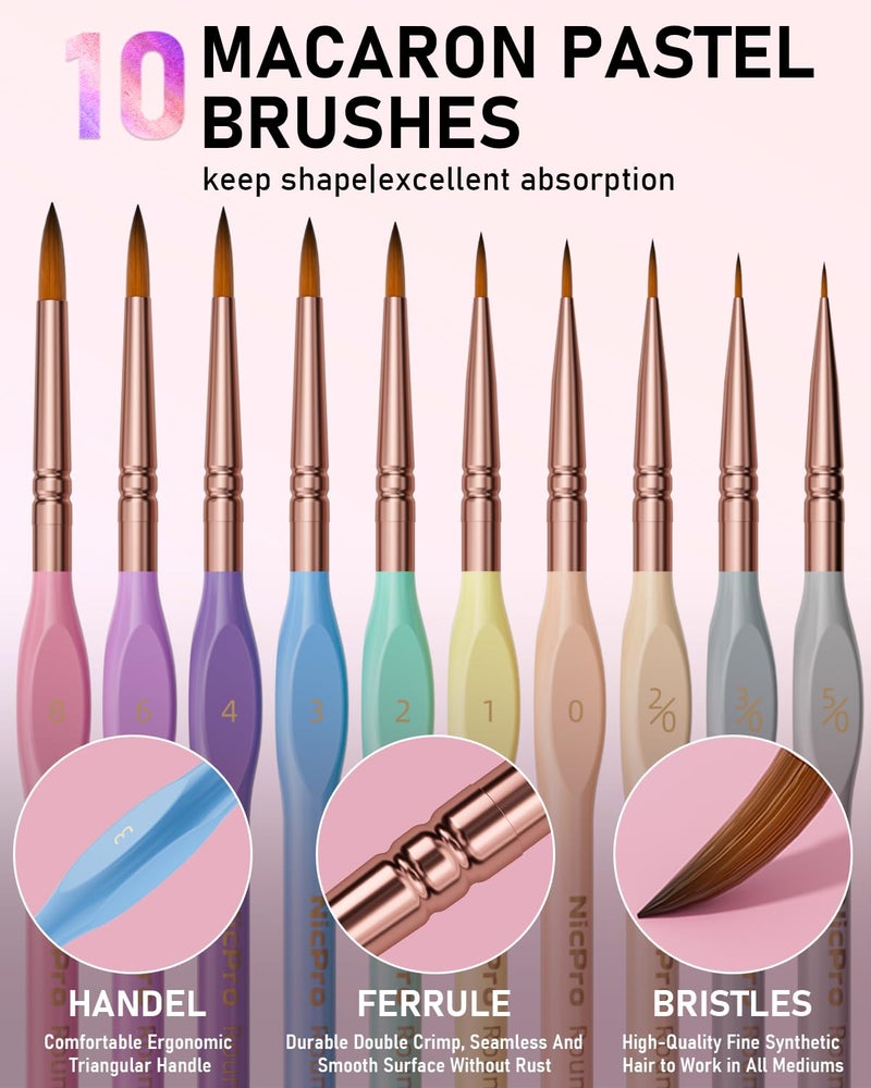 Nicpro 50 Colors Watercolor Paint Set, Including Metallic & Fluorescent Color, 8PCS Pastel Detail Painting Brush, Water Color Paper, Palette, Art Supplies Kit for Artist Adult Beginner with Gift Box - Image 3